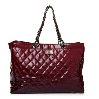 Chanel Patent Caviar Diamond Quilted Large Shine Reissue Tote Red 1 of 11