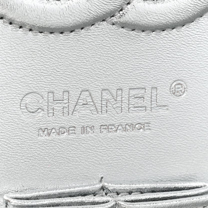 Chanel Hammered Metallic Calfskin Quilted Small Double Flap Silver 6 of 14