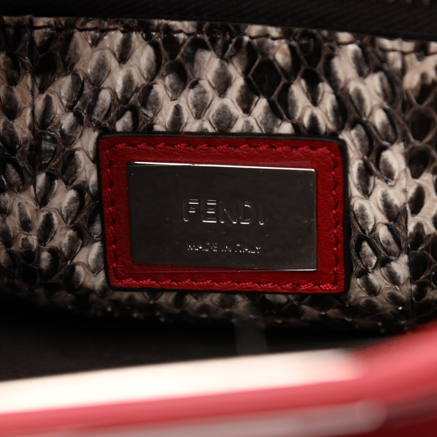 Vitello Seta Elaphe Crocodile Monster Eyes Medium Peekaboo Iconic Satchel Ribes Naturale