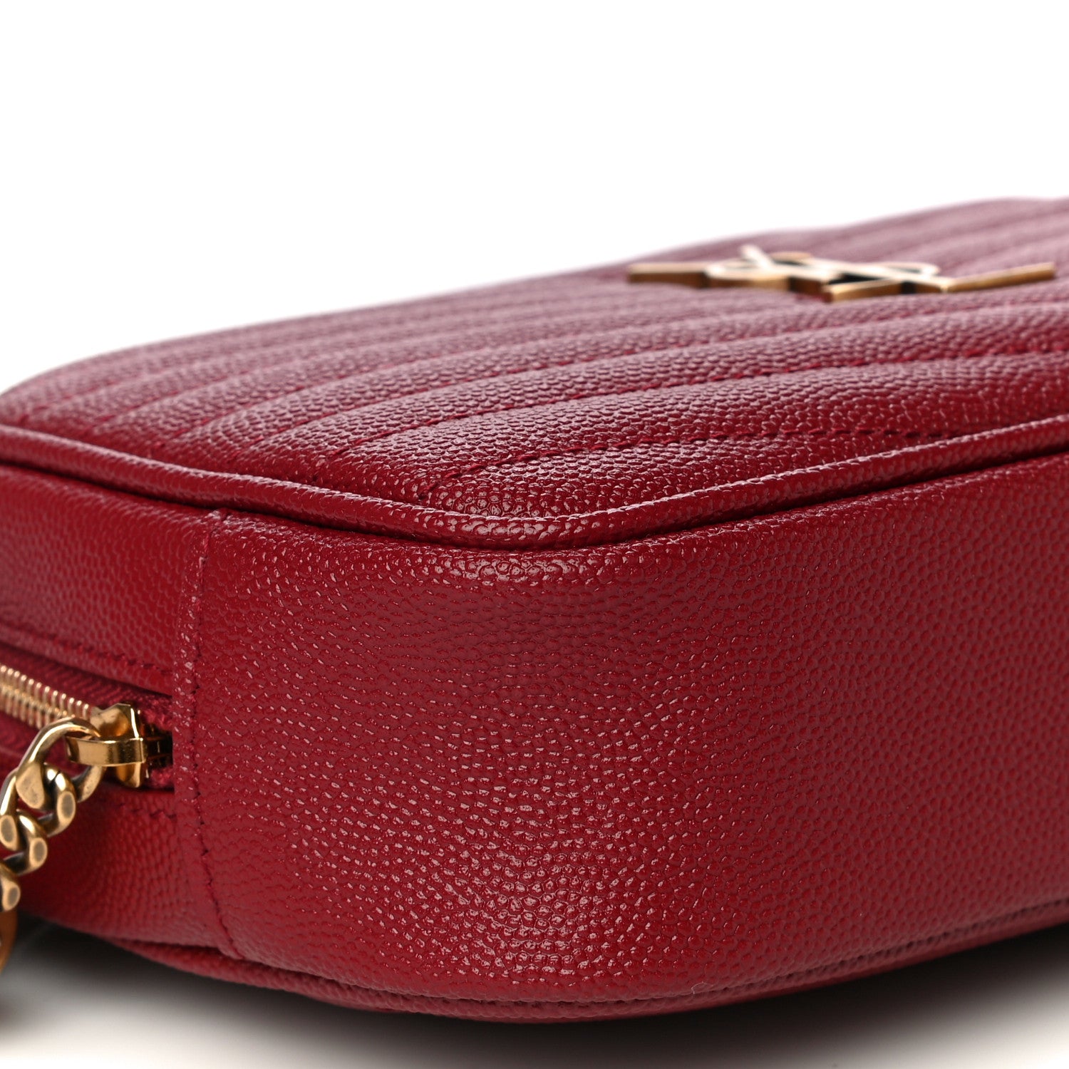 Saint Laurent Grain De Poudre Matelasse Monogram Mini Lou Camera Bag Eros Red 9 of 10