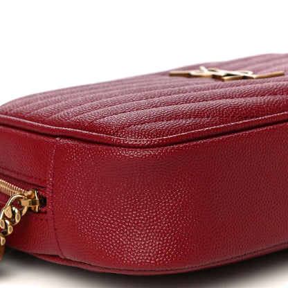 Saint Laurent Grain De Poudre Matelasse Monogram Mini Lou Camera Bag Eros Red 9 of 10