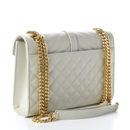 Saint Laurent Grain De Poudre Textured Mixed Matelasse Medium Triquilt Monogram Satchel Porcellana 3 of 10