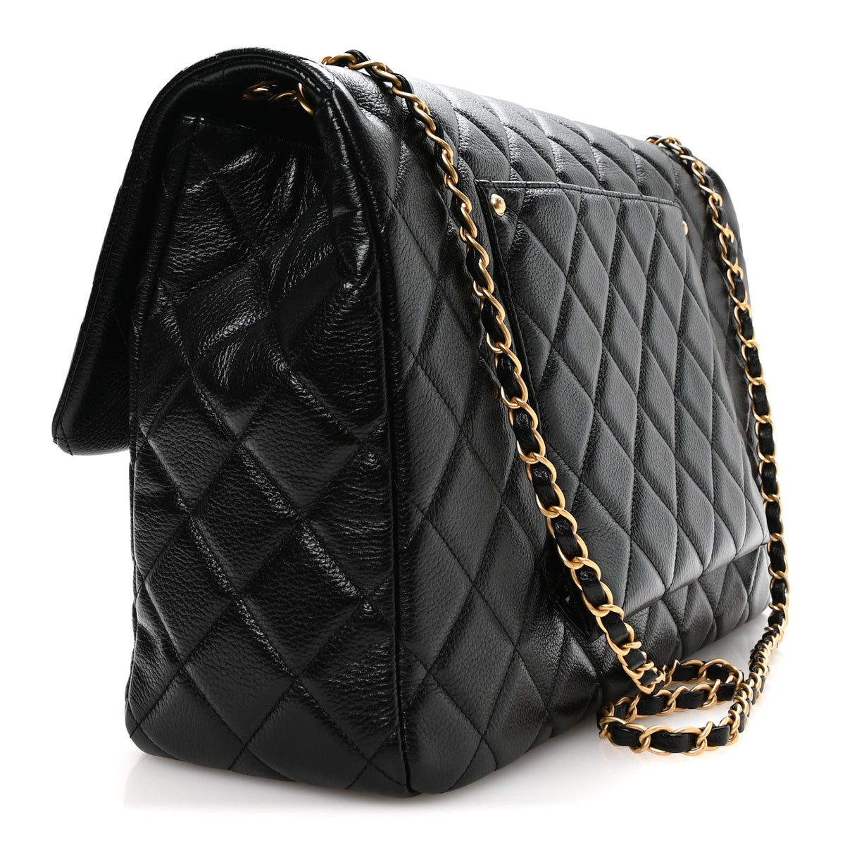 Chanel Grained Calfskin Quilted XXL Travel Flap Bag Black 3 of 11