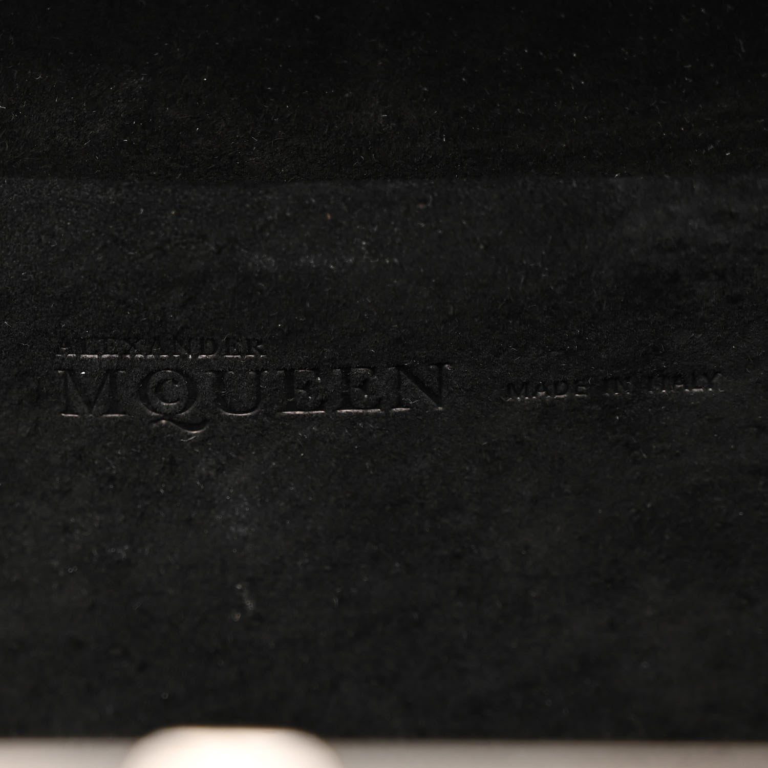 Alexander McQueen Calfskin Crocodile Stamped Cage Case Black 6 of 10