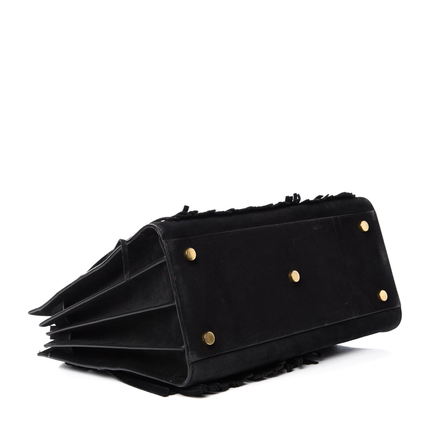 Suede Fringe Small Sac De Jour Black
