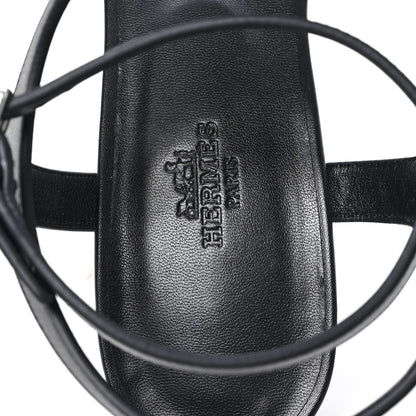 Hermes Calfskin Miramar 50 Sandals 40 Black 8 of 10