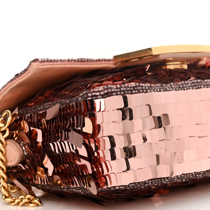 Fendi Sequin Paillettes Vitello Grace Sex and the City Mini Baguette Baby Pink 11 of 15