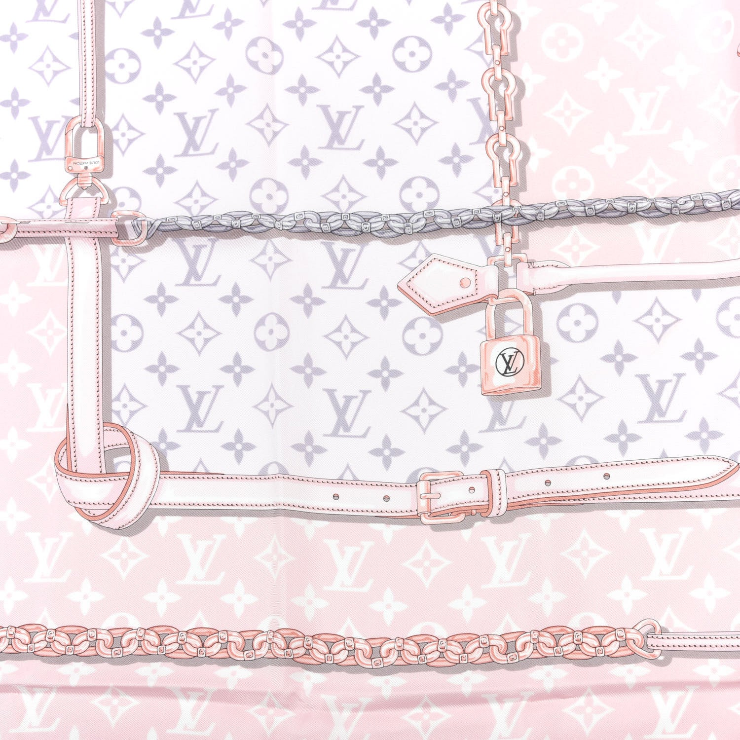 Louis Vuitton Silk Monogram Confidential Square Scarf Light Pink 4 of 4