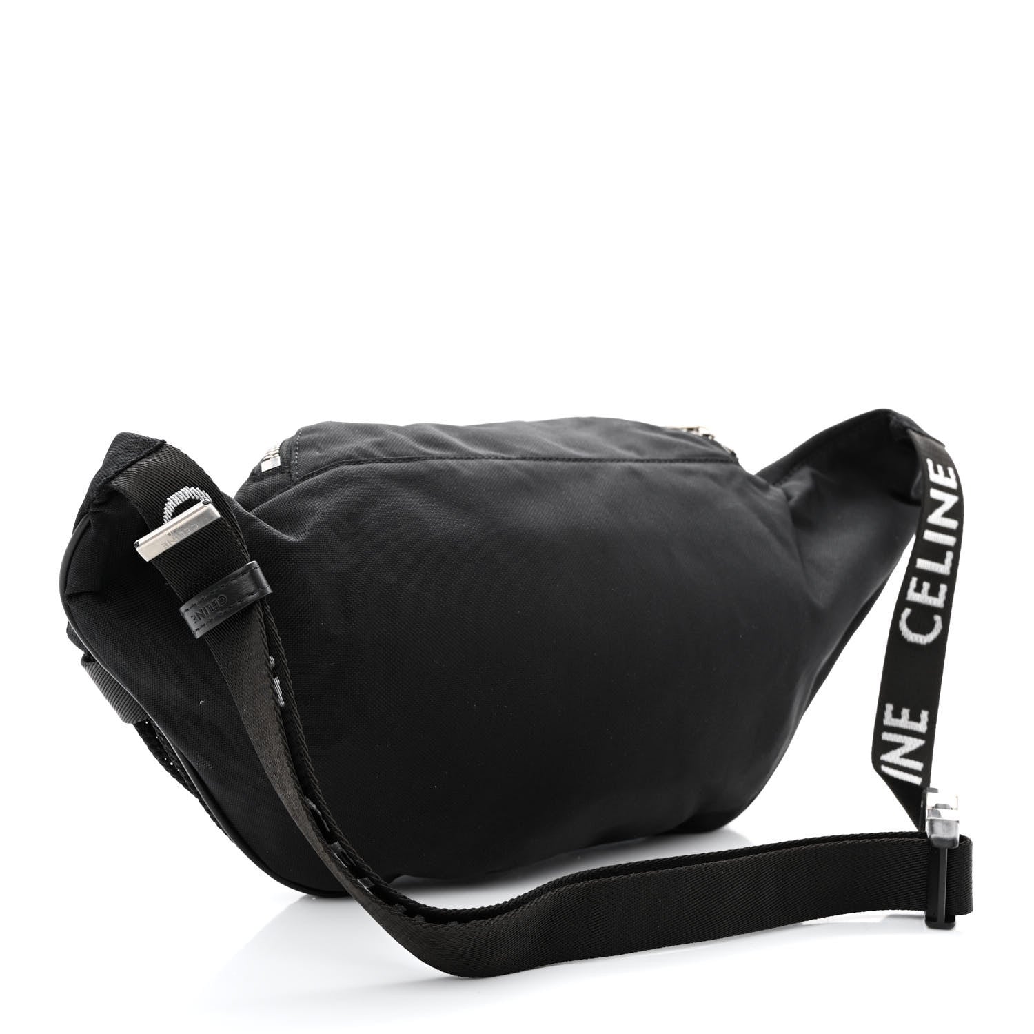Celine Cotton Gabardine Logo Print Trekking Belt Bag Black 3 of 11