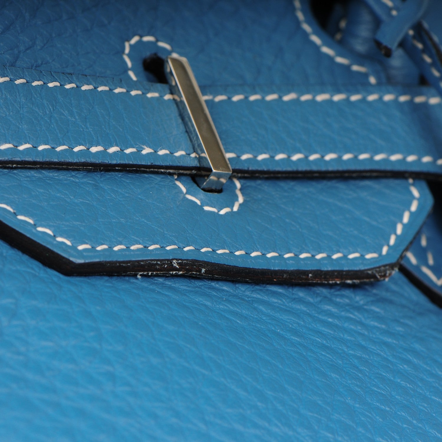 Hermes Taurillon Clemence Birkin 35 Blue Jean 32 of 33