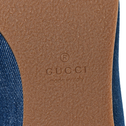 Gucci New Denim Delave Web Mens Horsebit Loafers 8 Blue 8 of 11