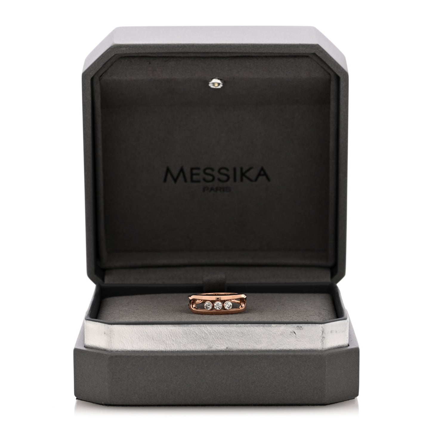18K Rose Gold Diamond Move Classique Band Ring 53 6.25