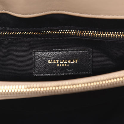 Saint Laurent Calfskin Y Quilted Monogram Medium Loulou Chain Satchel Nude Powder 6 of 11