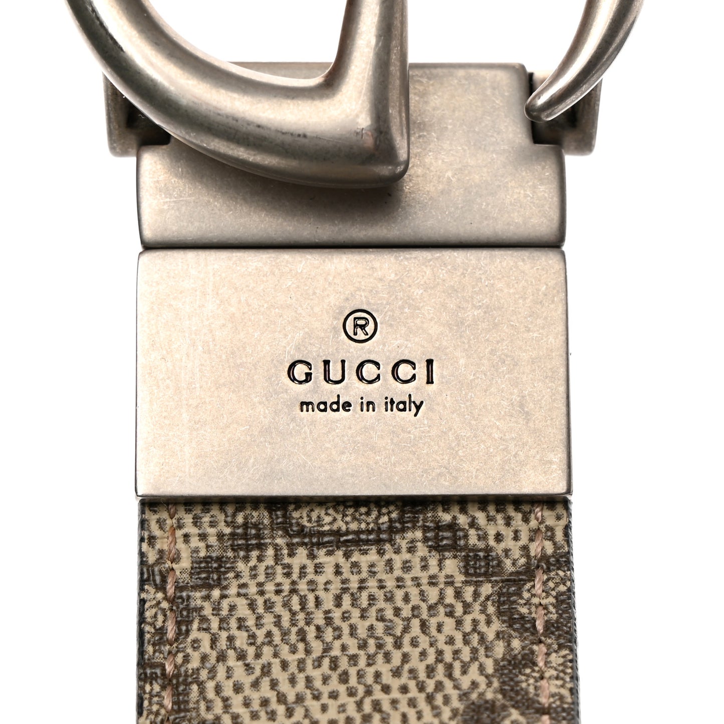 GG Supreme Monogram Plutone Calfskin Palladium Double G Reversible 30mm Belt 90 36 Beige Ebony Black