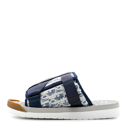 Christian Dior Oblique Jacquard Mens Alpha Sandals 42 Blue Denim 1 of 9