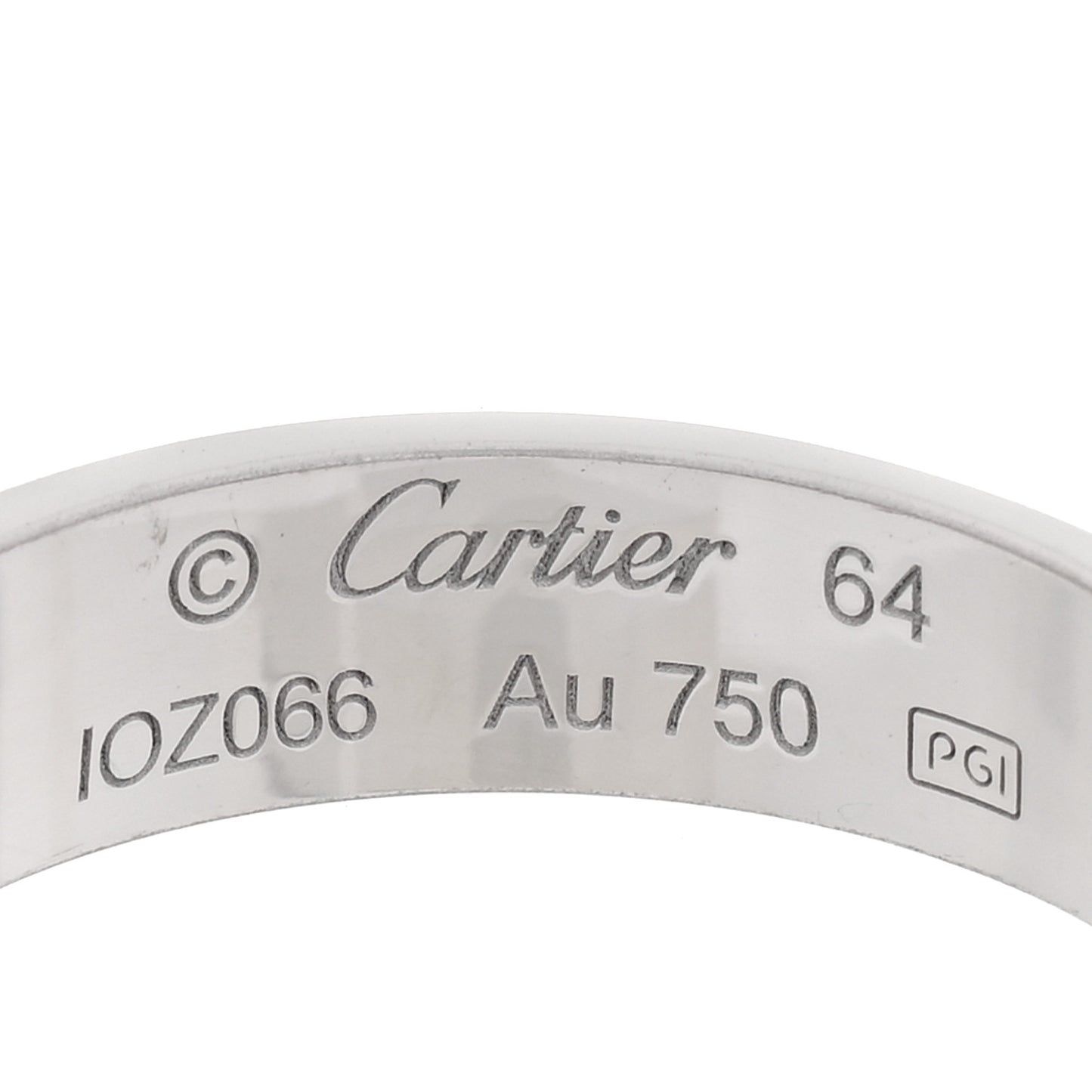 18K White Gold 5.5mm LOVE Ring 64 10.75