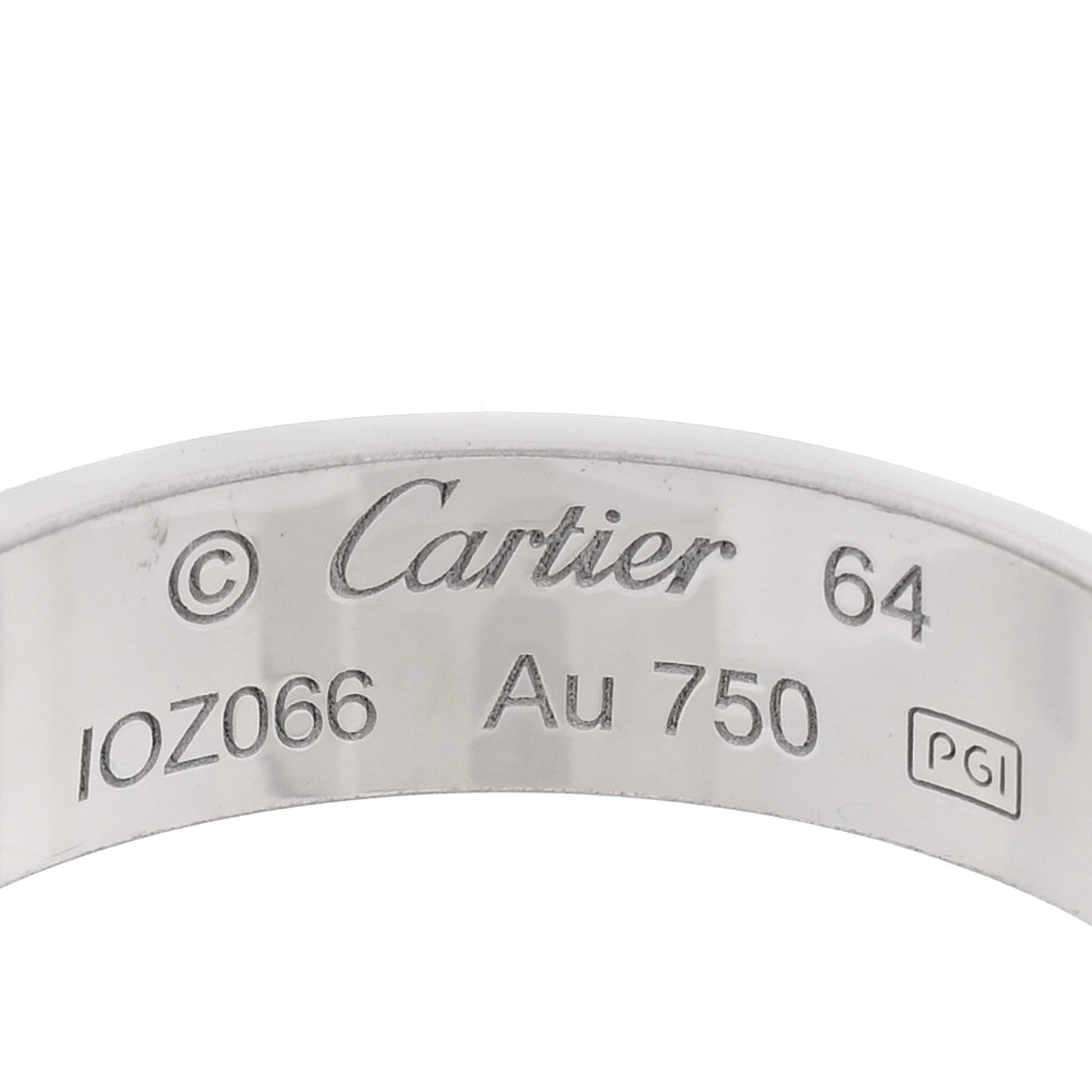 Cartier 18K White Gold 5.5mm LOVE Ring 64 10.75 4 of 4