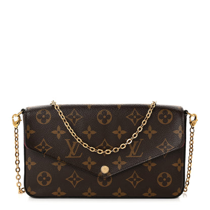 Louis Vuitton Monogram Pochette Felicie Chain Wallet Fuchsia 1 of 10