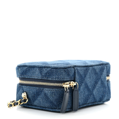 Chanel Printed Denim CC Camera Case Blue 4 of 11