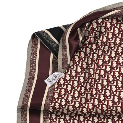 Christian Dior Silk Oblique Reversible Scarf 90 Blue Burgundy 4 of 4