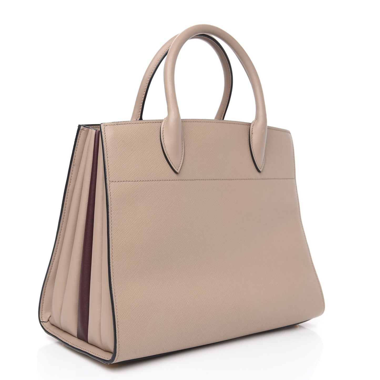 Saffiano City Calfskin Bibliothèque Top Handle Cammeo Granato