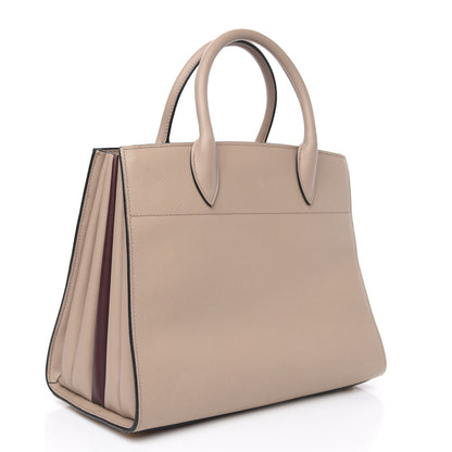 Prada Saffiano City Calfskin Bibliothèque Top Handle Cammeo Granato 4 of 22