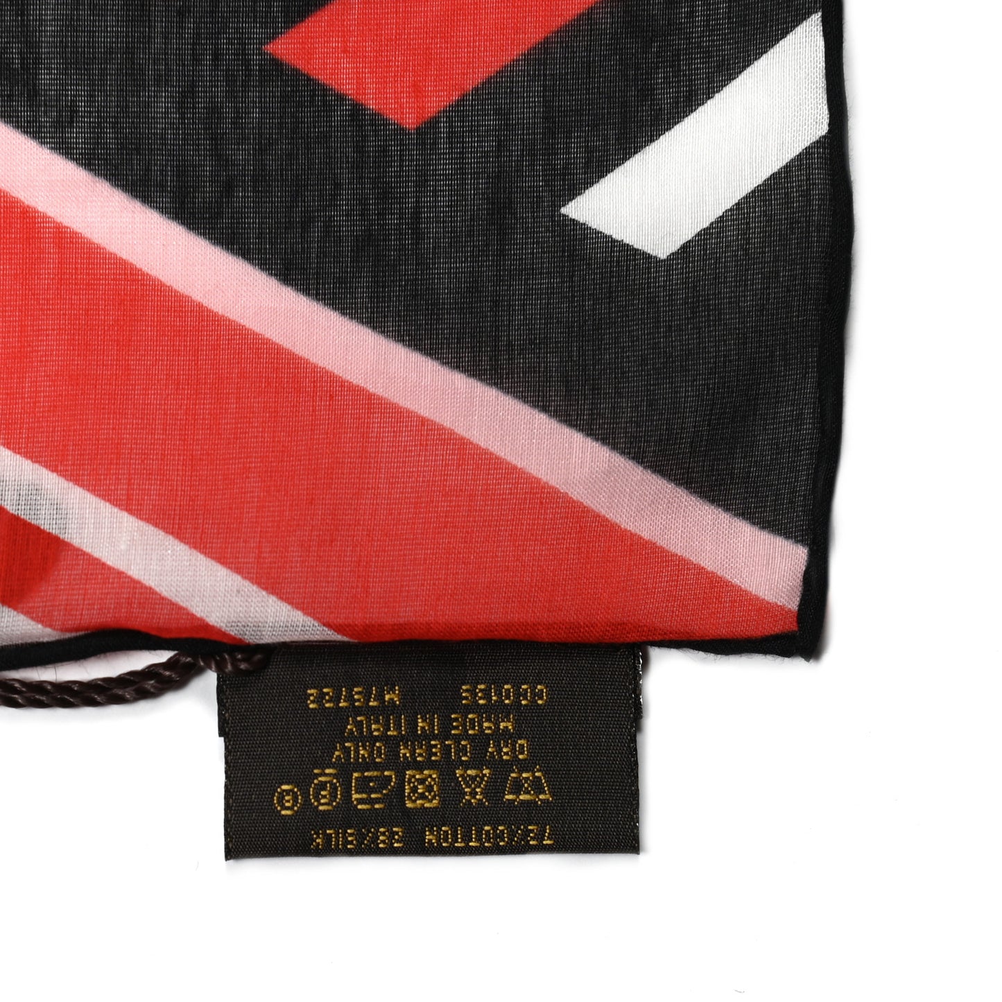 Cotton Silk V Stripe Stole Black Red