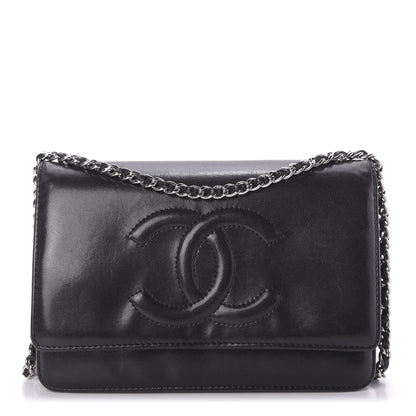 Chanel Lambskin Timeless CC Wallet On Chain WOC Black 1 of 11