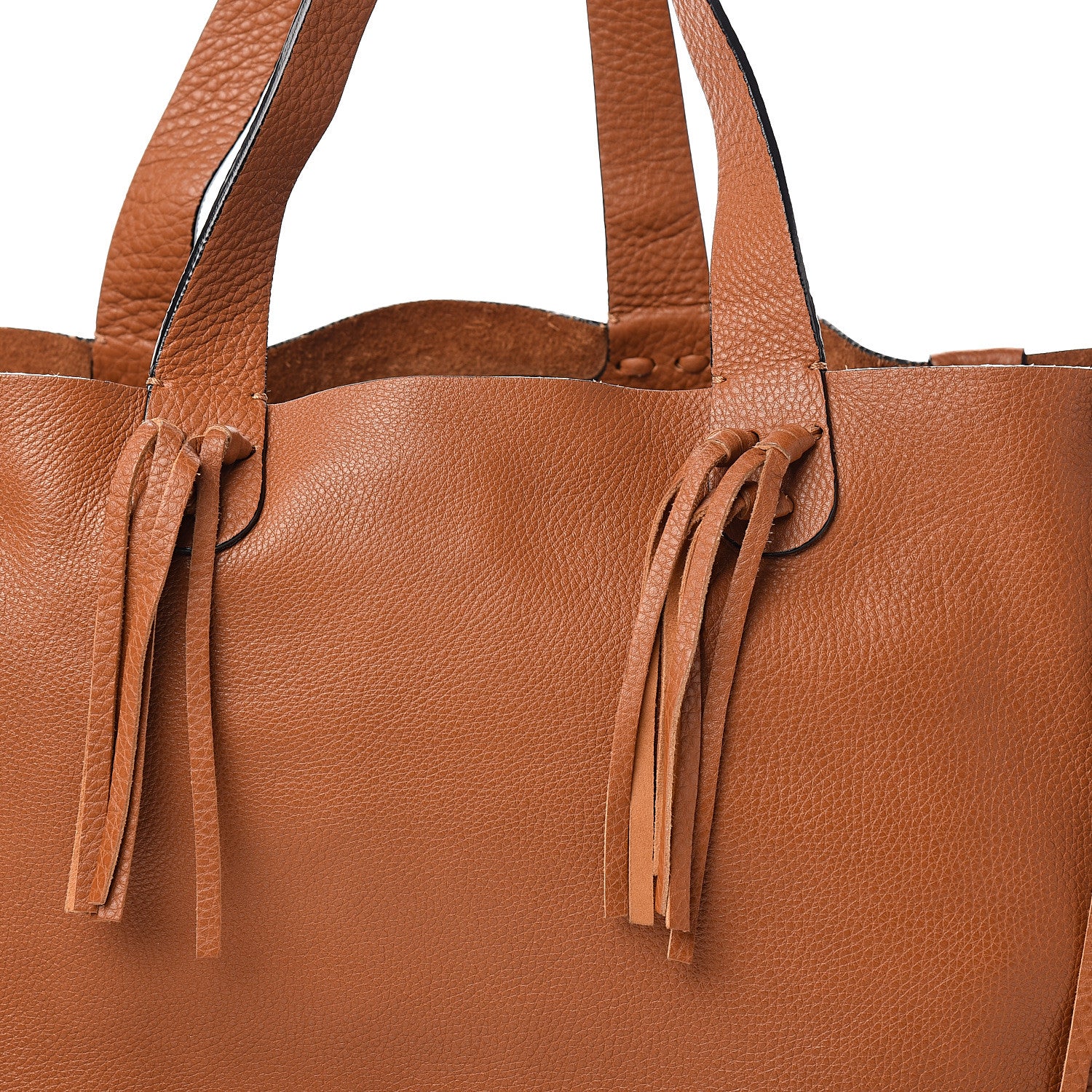 Valentino Garavani Grained Calfskin C-Rockee Fringe Tote Light Cuir 8 of 8