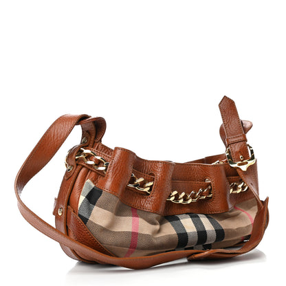 Burberry Grainy Calfskin House Check Margaret Bag Tan 2 of 4