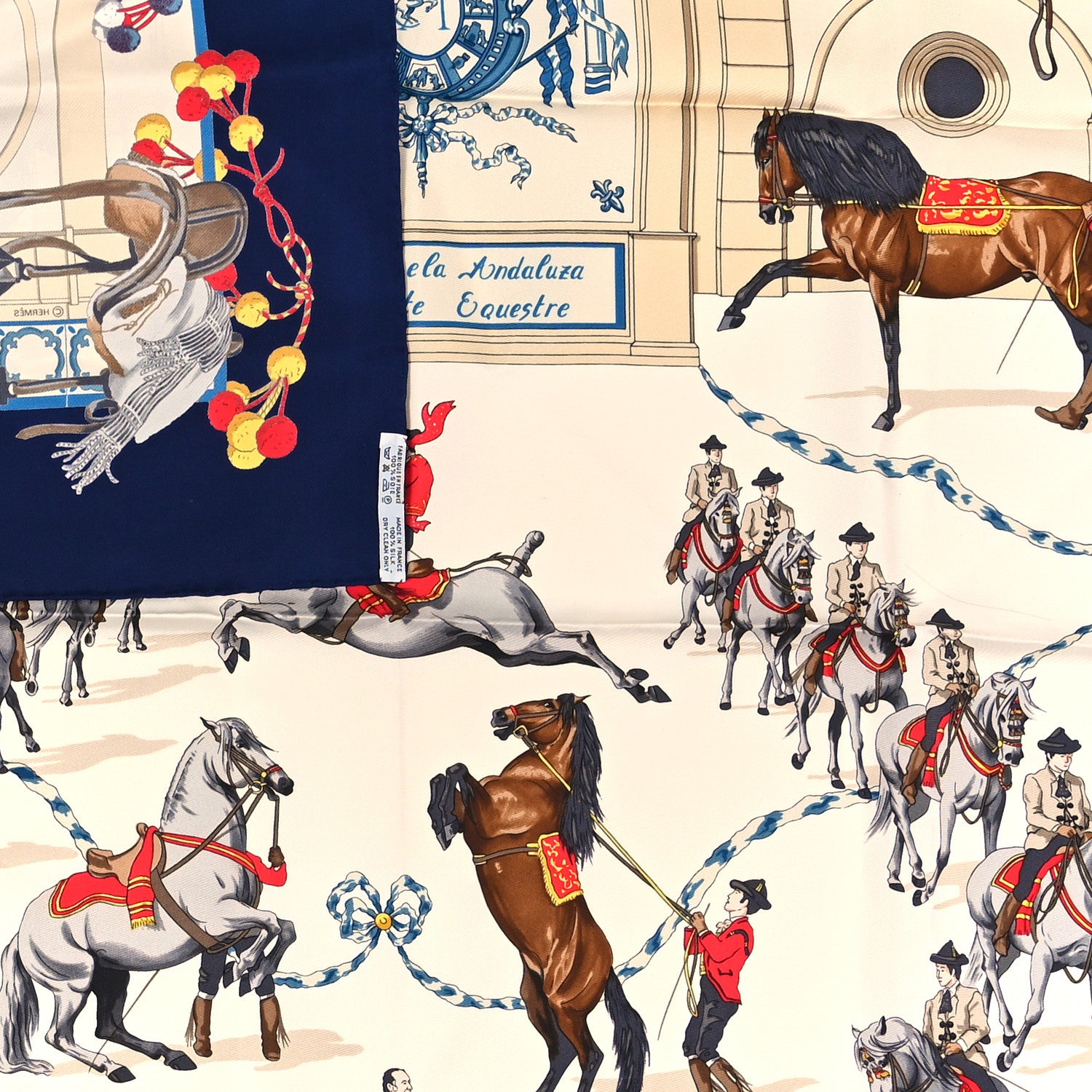 Hermes Silk Real Escuela Andaluza Del Arte Ecuestre Scarf 90 3 of 3