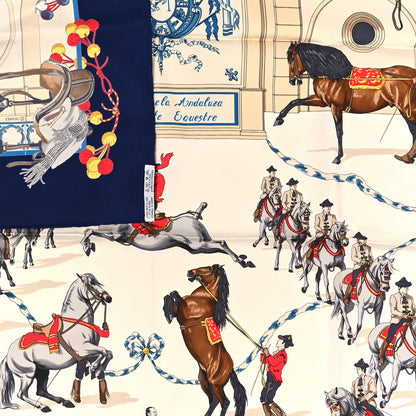 Hermes Silk Real Escuela Andaluza Del Arte Ecuestre Scarf 90 3 of 3