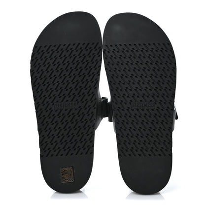 Hermes Calfskin Mens Chypre Sandals 42.5 Black 5 of 10