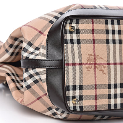 Burberry Haymarket Check Medium Golderton Tote Chocolate 9 of 11