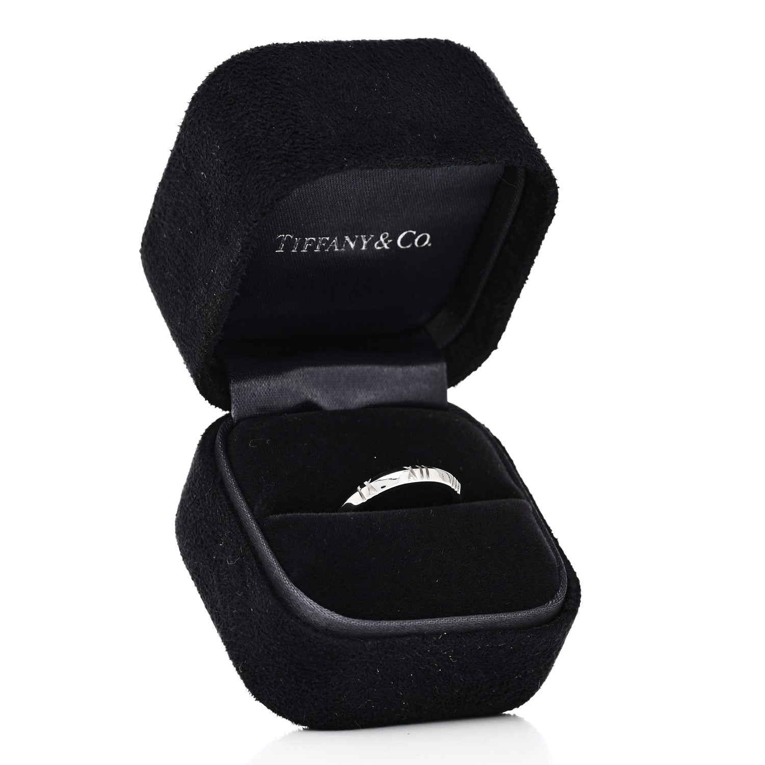 Tiffany 18K White Gold Atlas X Closed Narrow Ring 53 6.5 5 of 5