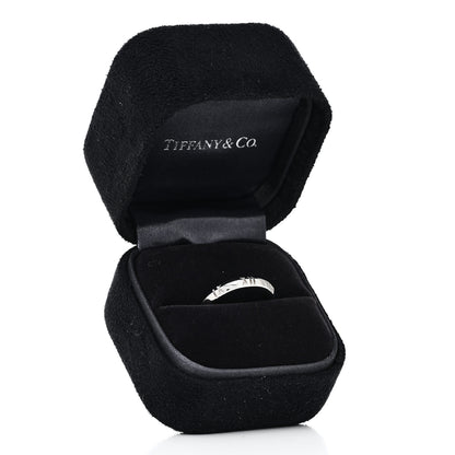 Tiffany 18K White Gold Atlas X Closed Narrow Ring 53 6.5 5 of 5