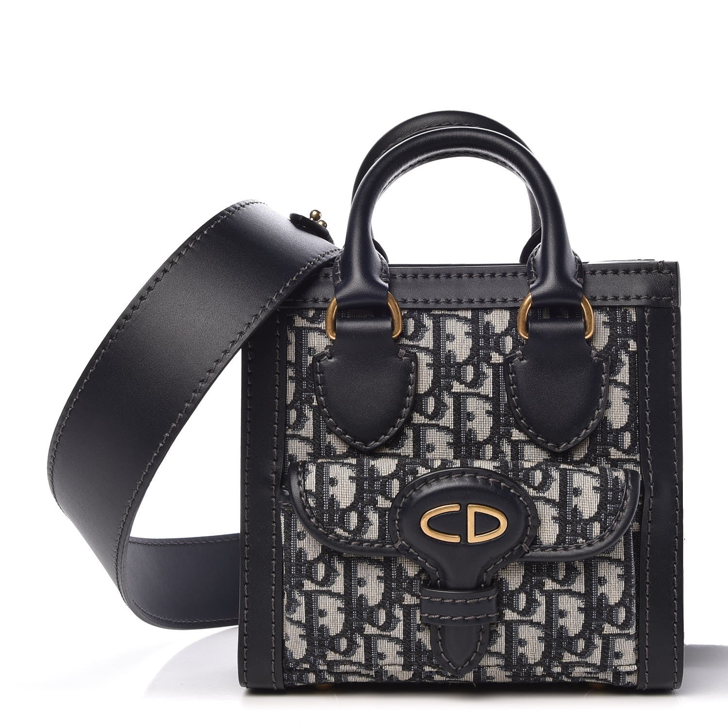 Christian Dior Oblique Mini Tote Bag Blue 1 of 8