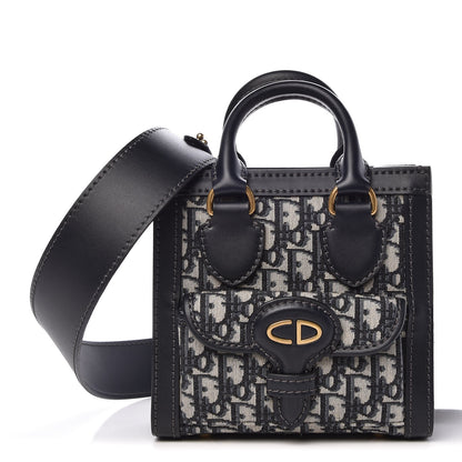 Christian Dior Oblique Mini Tote Bag Blue 1 of 8