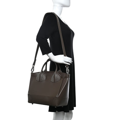 Christian Louboutin Grained Calfskin Studded Large Eloise Satchel Brown 2 of 9