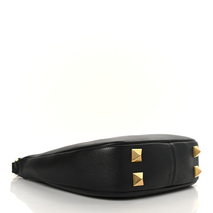 Valentino Garavani Calfskin Stud Sign Zip Hobo Black 4 of 8