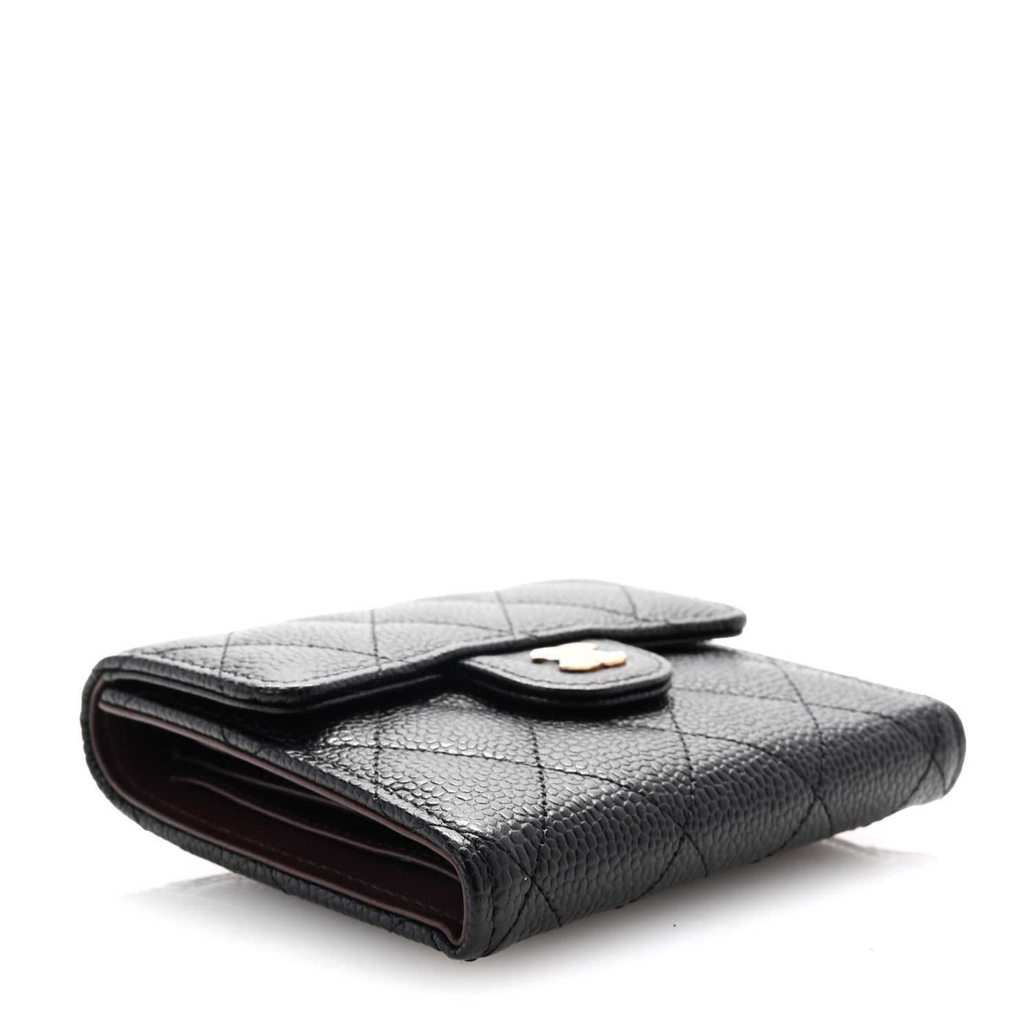 Chanel Caviar Quilted Compact Flap Wallet Black 4 of 9