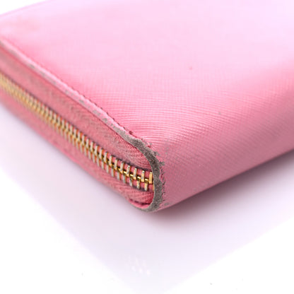 Prada Saffiano Metal Zip Around Wallet Geranio 13 of 23
