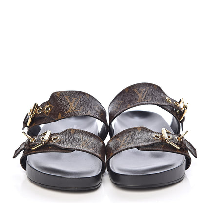 Louis Vuitton Monogram Bom Dia Mule Sandals 39 Black 2 of 11