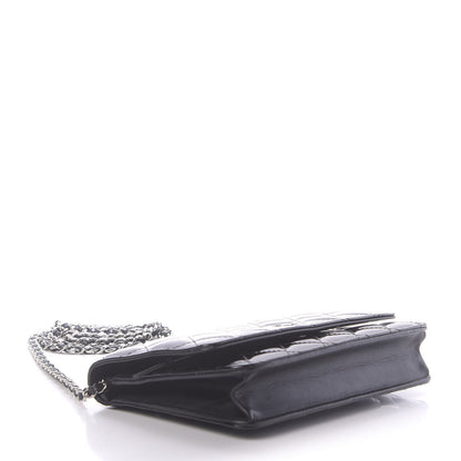 Chanel Patent Quilted Wallet On Chain WOC Black 4 of 10