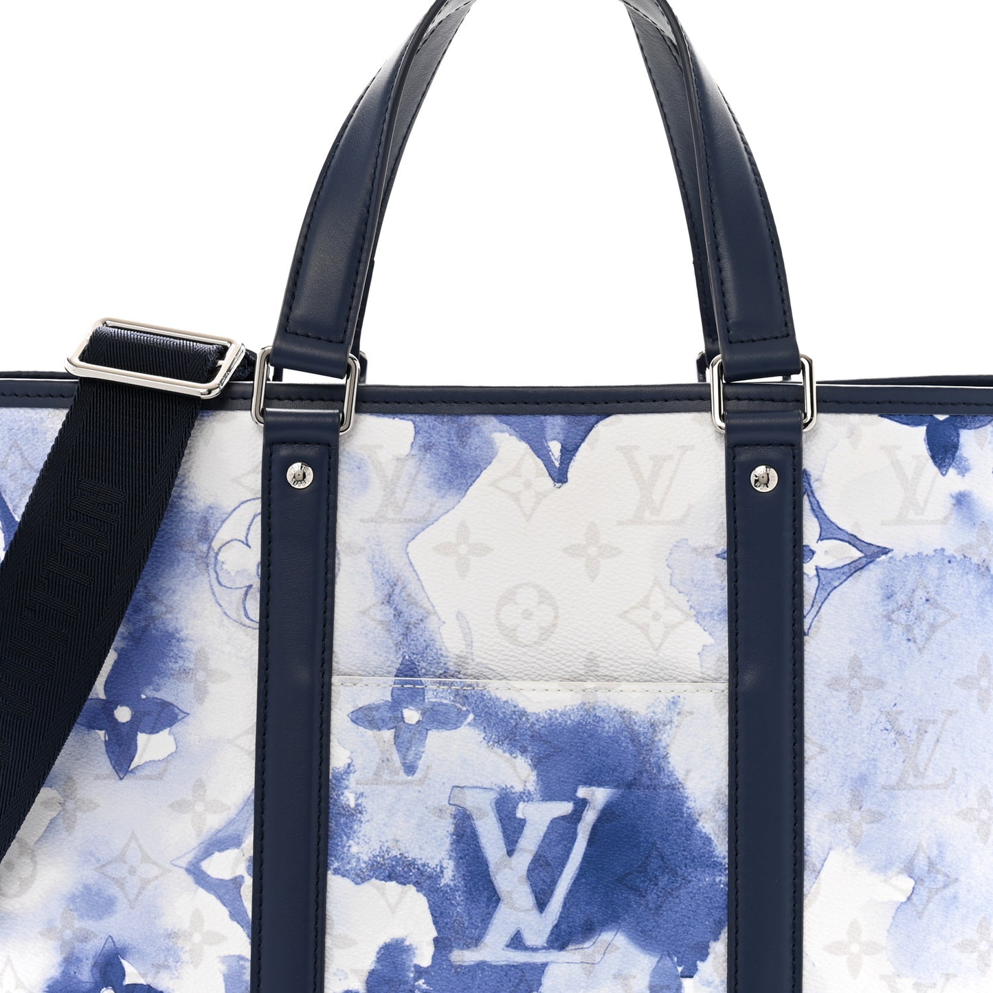 Monogram Watercolor Weekend Tote PM Blue