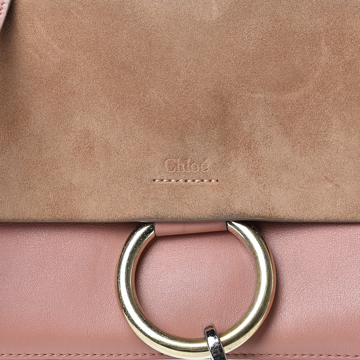 Suede Calfskin Small Faye Shoulder Bag Blushy Pink