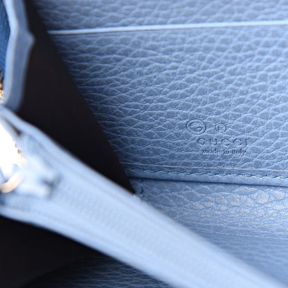 Gucci Monogram Dollar Calfskin Zip Around Wallet Beige Ebony Mineral Blue 5 of 6