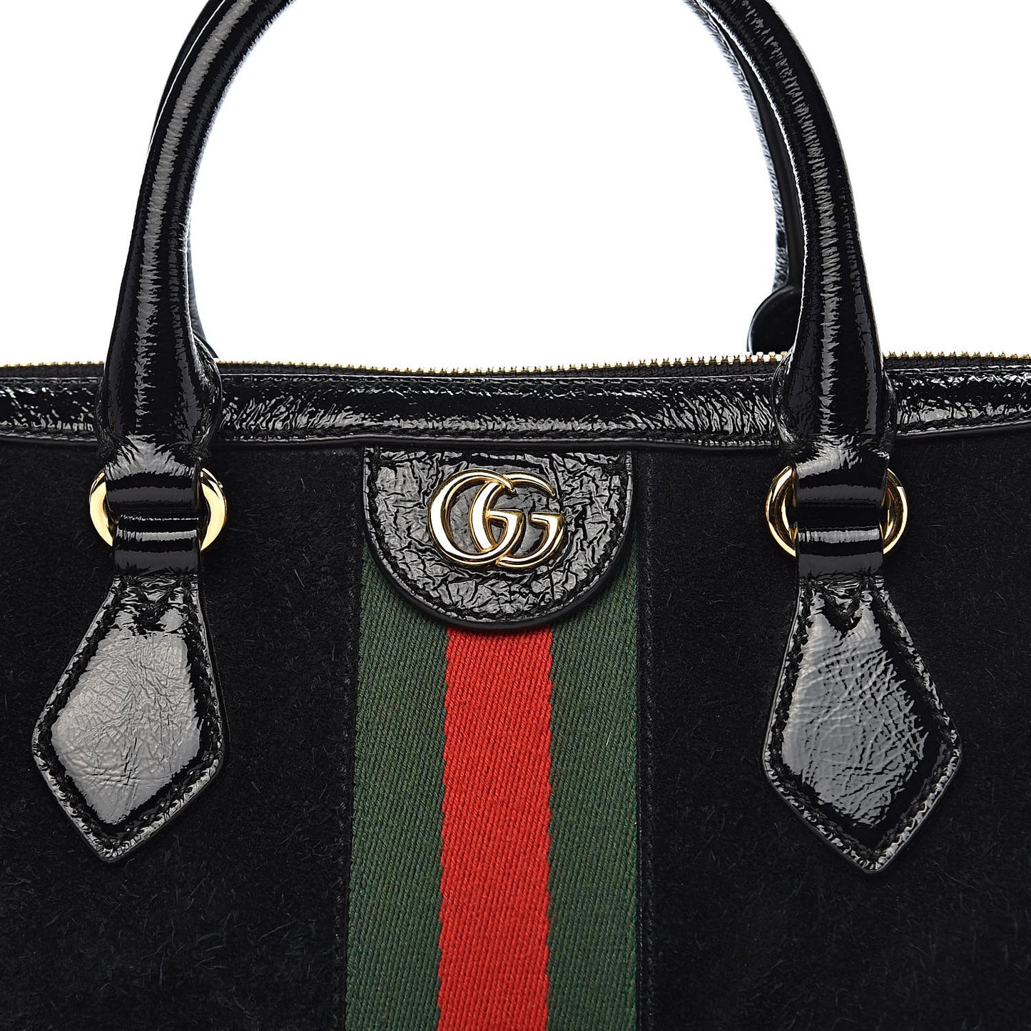 Suede Patent GG Web Medium Ophidia Boston Black