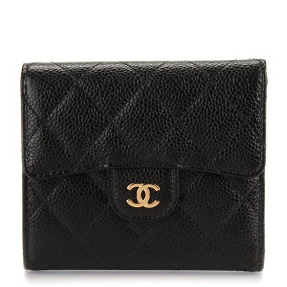 Chanel Caviar Quilted Compact Flap Wallet Black 1 of 9