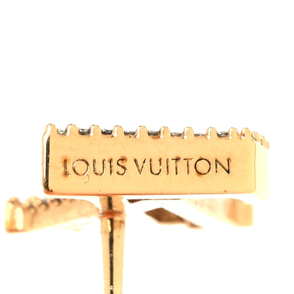 Louis Vuitton Metal Crystal LV Iconic Earrings Gold 4 of 5